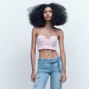 NWT Zara Plaid Top Size S